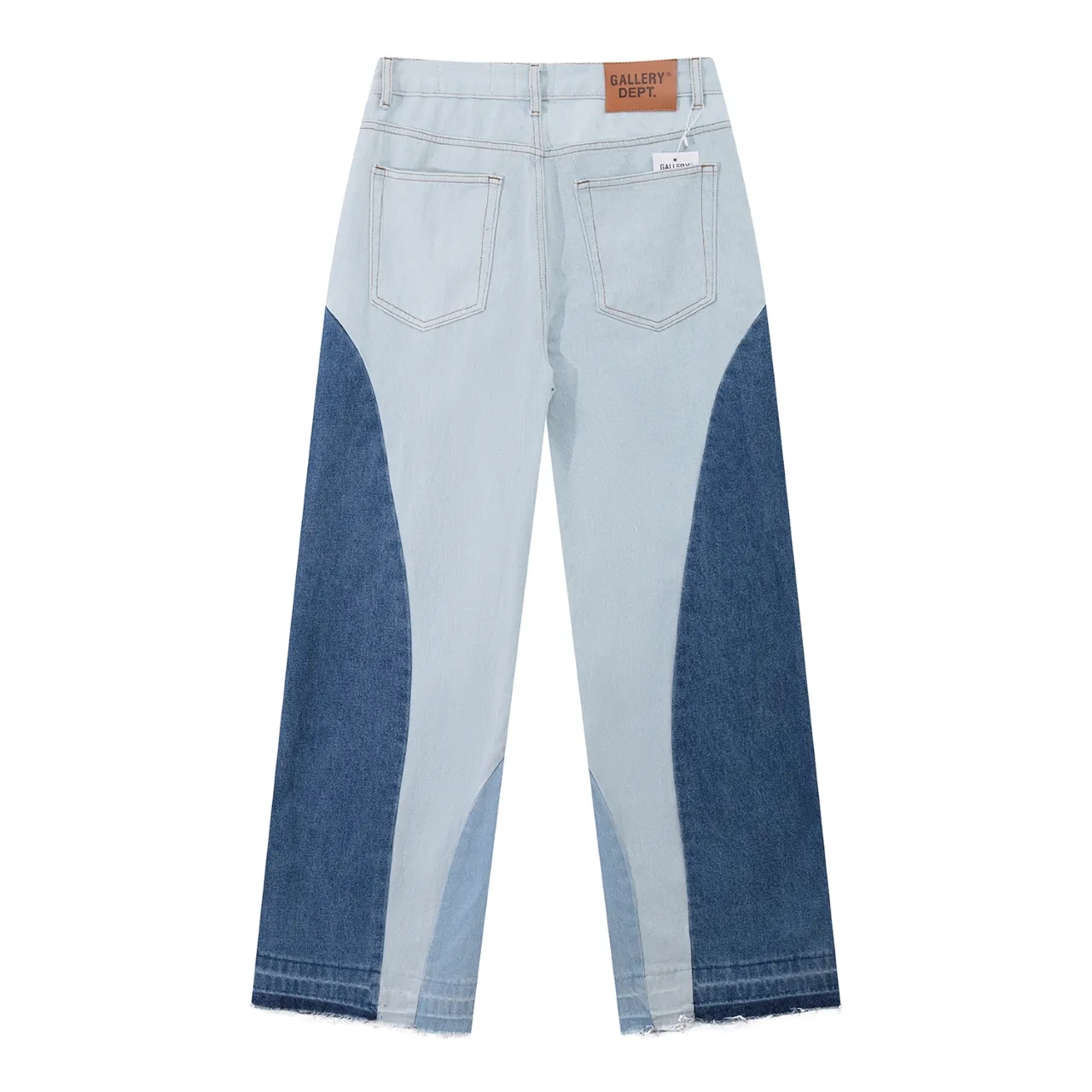 p270 646#Gallery Dept New style oval stitching washed blue stitching straight wide leg jeans American retro casual trousers washed blue S~XL